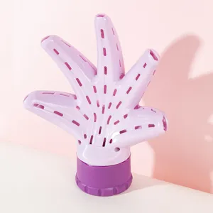 difusor de pelo violeta en forma de mano accesorio de secador para peinado con volumen