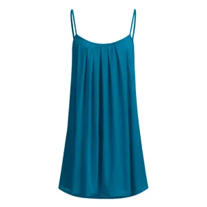 Blue pleated camisole tank top, comfortable strap nursing wear for daily casual wear.