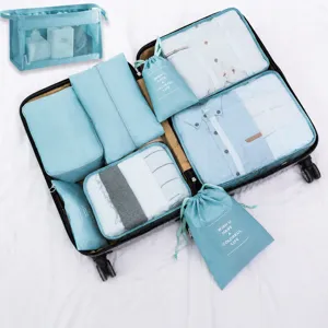 Langlebig Polyester Reise Aufbewahrungstasche Set Mehrteilige Packsäcke Koffer Organizer Taschen Für Kleidung Und Schuhe