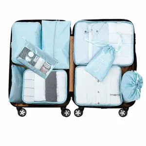 Reise-Packwürfel 9-teiliges Set Koffer-Organizer Reise-Aufbewahrungstaschen für Kleidung