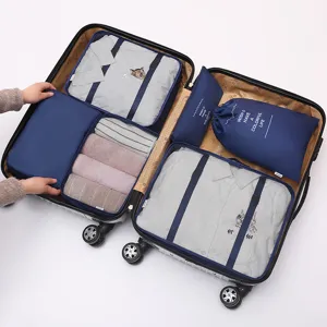Reise-Organizer 6-teiliges Set, Gepäck-Aufbewahrungstaschen für Kleidung auf Reisen.