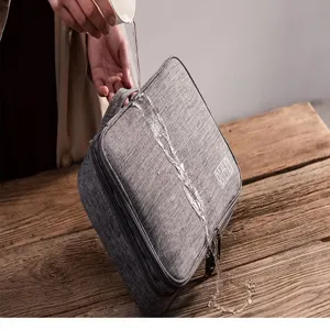 Waterproof electronic accessories travel organizer bag detail view showcasing durable fabric.
