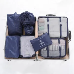 Conjunto de Bolsas de Almacenamiento de Viaje Impermeable Organizador de Equipaje Cubos de Embalaje Bolsas de Clasificación