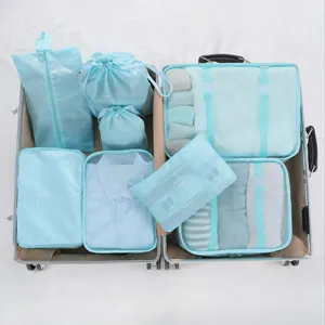 Set de cubos de embalaje de viaje de 8 piezas bolsos organizadores de equipaje impermeables ropa