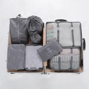 Set de 8 piezas organizador de equipaje de viaje impermeable cubos para ropa bolsos