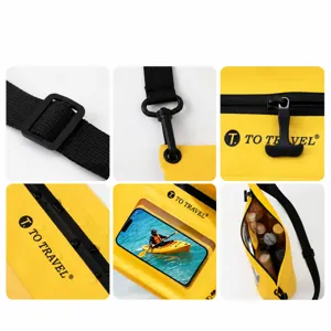 IPX7 waterproof dry bag floating storage bag with touch phone window and shoulder strap