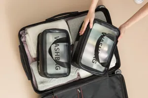 Borsa da toeletta trasparente impermeabile organizzatore di trucco grande capacita