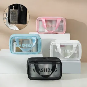 Waterproof Toiletry Bag Double Layer Large Capacity Travel Cosmetic Bag Transparent Window Storage Pouch For Fitness