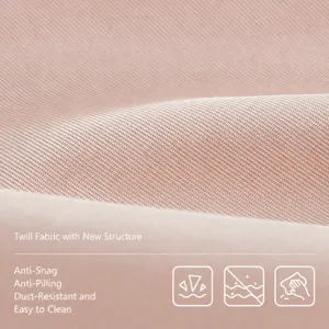 Borsa portaoggetti in tessuto rosa vista principale con trama twill e materiale antipolvere.