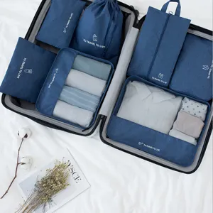 7-teiliges Reise-Packtaschen Set wasserdichte Kleider-Organizer Beutel für Koffer Gepäck.