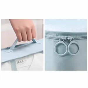 Portable travel storage bag organizer for luggage clothes underwear shoes waterproof blue