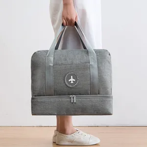 Grande Capacità Impermeabile Borsone da Viaggio Separazione Asciutto Bagnato Palestra Bagagli Borsa Tessuto Oxford Borsa Sportiva per Uomo Donna