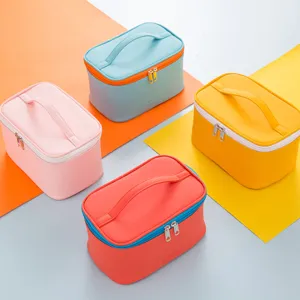 Large capacity portable cosmetic bag multi-color makeup organizer travel wash storage pouch