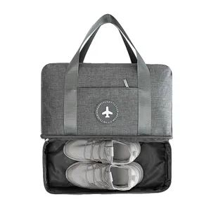Grande borsa da viaggio con scomparto scarpe impermeabile borsa sportiva per palestra