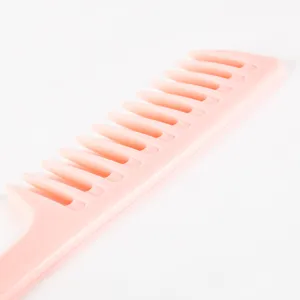 Peigne à Cheveux à Dents Larges en PP Brosse Démêlante Antistatique Avec Trou de Suspension Peigne de Coiffage Portable Homme Femme Maison