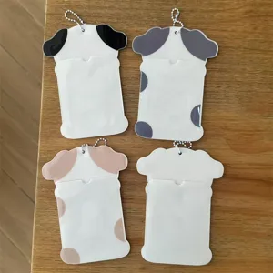 Cute Puppy Cartoon PVC Photocard Holder Portable Idol Photo Card Protector School ID Card Storage Display Pendant