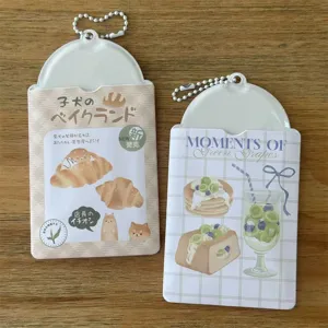 Cute Shiba Inu and green grape card holder for 3-inch polaroid and photocards with chain.