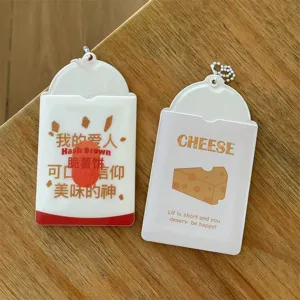 Porte-carte mignon galette de pommes de terre fromage 3 pouces housse photo id pendentif.