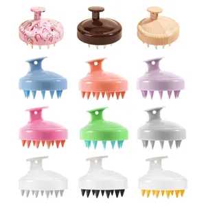Brosse à Shampooing Masseur de Cuir Chevelu en Silicone Peigne de Nettoyage des Cheveux Poils Doux Masseur de Tête Brosse de Bain Outil de Lavage des Cheveux
