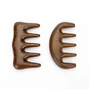 Set di pettini da massaggio meridiano in legno, strumento raschiante per testa e arti.