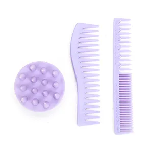 Dream Purple Shampoo Brush Set Wide Tooth Comb Hair Care Styling Tools For Scalp Massage Daily Hair Grooming Women Men