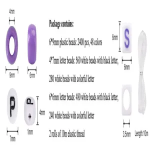 Set χάντρων DIY για παιδιά με 24 θήκες, πολύχρωμες πλαστικές χάντρες για χειροποίητα βραχιόλια.