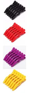 Pinzas de pelo de cocodrilo de peluqueria profesionales conjunto detalle varios colores