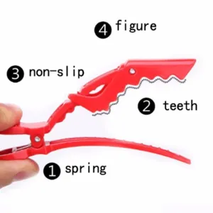 Pinzas de Cocodrilo Profesionales de Plástico para Peluquería Salon Sección de Cabello Pico de Pato Accesorios de Estilismo Mujeres Hombres