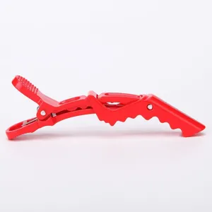 Pinza de pelo cocodrilo pico de pato profesional roja vista principal del producto