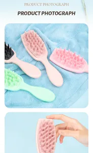 Soft silicone hair brush scalp shampoo massager with gentle bristles for daily care.