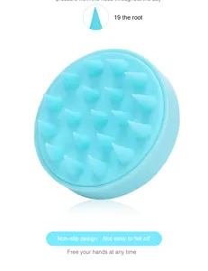 Brosse de massage pour cuir chevelu en silicone peigne de shampooing bleu utilisation quotidienne