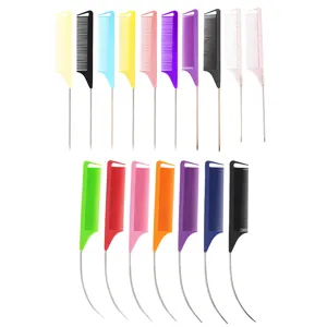 Professional Hair Tail Comb Plastic Hairdressing Highlighting Comb Fine Tooth Sectioning Comb Salon Hair Styling Tool