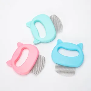 ABS Plastic Cat Ear Shape Shampoo Massage Brush Pet Flea Comb Scalp Hair Massaging Brush For Daily Grooming
