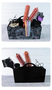 Retro Salon Haarschere Aufbewahrungsbox multifunktionaler Friseurwerkzeug Organizer