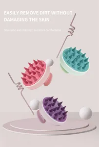 Silicone scalp massage brush for hair washing and deep cleaning, soft bristles for comfortable spa.