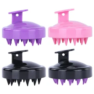 Brosse de massage du cuir chevelu en silicone pour le lavage des cheveux et la douche.