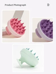 Silicone hair scalp massager brush set, soft bristles shampoo washing comb for daily use.