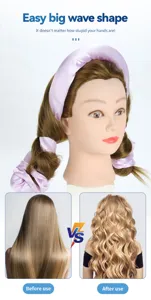 Arricciacapelli senza calore raso rullo per capelli strumento styling grandi onde donna DIY