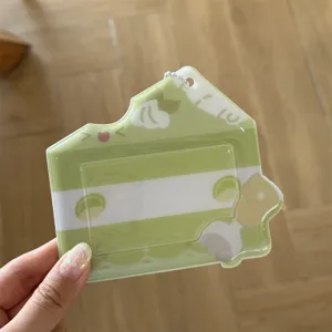 INS Style Cute Cake Design Horizontal PVC Card Holder For Idol Photocard Display Storage Pendant