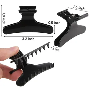 Mollette per capelli nere in plastica per salone di parrucchiere, accessori per styling.