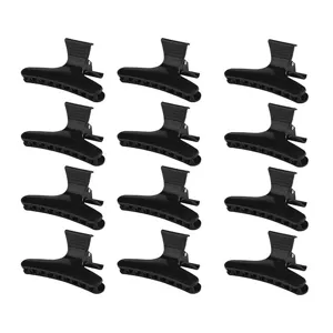 12pcs mollette per capelli nere fermagli da parrucchiere pinze per styling e uso quotidiano.