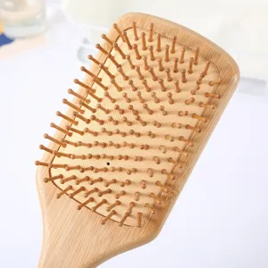 Spazzola per capelli in bambù naturale cuscino pettine massaggio per cura dei capelli