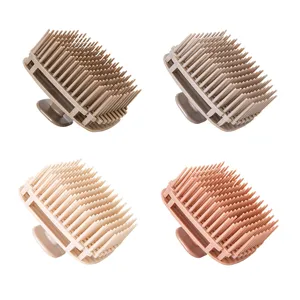 Brosse à Shampooing Carrée en TPE Masseur de Cuir Chevelu Peigne Démêlant Creux Utilisation Humide Sèche Brosse de Massage Douche Bain
