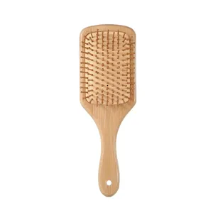 Spazzola per capelli in bambù naturale pagaia legno massaggio cuoio capelluto cuscino aria.