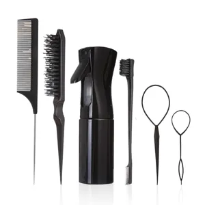 Professional Hair Styling Tools Comb Set Stainless Steel Rat Tail Comb Teasing Brush Spray Bottle Eyebrow Brush Hair Styling Accessories Kit For Women