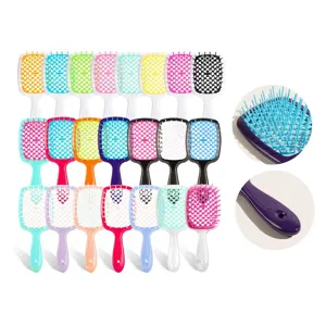 Brosse à cheveux creuse design massage du cuir chevelu outil de coiffage humide