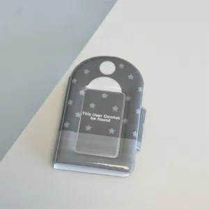Grey star 3-inch photocard holder keychain mini polaroid album idol card protector sleeve