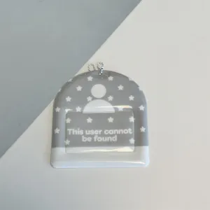 Acrylic 3-inch photocard holder pendant with star pattern and cute meme insert design.