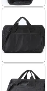 Professional black barber tool storage bag with multiple pockets, durable and spacious.
