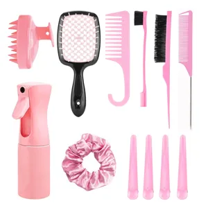 Set de cepillos de pelo herramientas de estilismo spray peine pinzas cepillo masaje cabeza